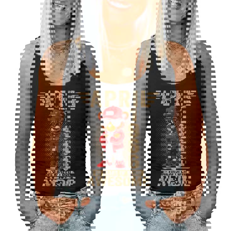 オンバック 4月60日 誕生日 男性 女性 1966年 テディベア レディースタンクトップ