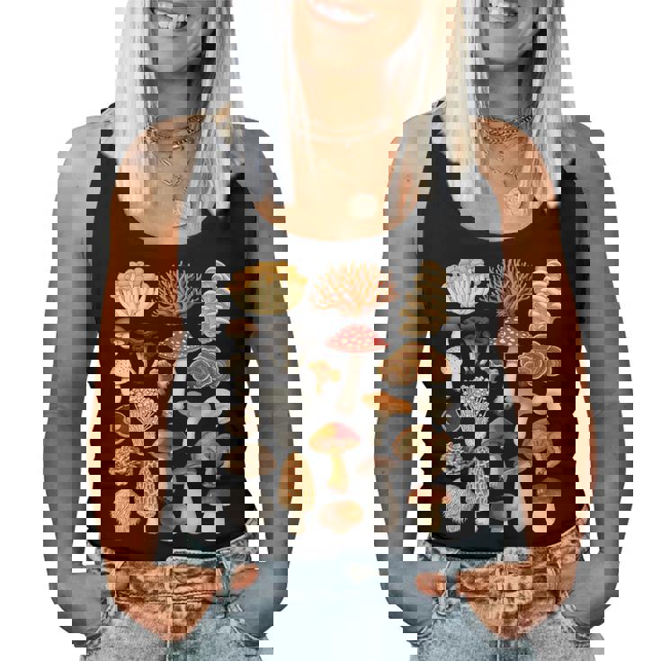 キノコの種類 自然 コテージコア ファン 男の子 女の子 キッズ レディースタンクトップ