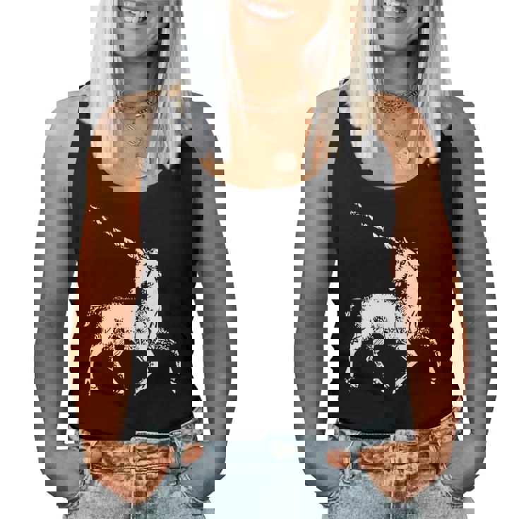 ユニコーン 神話上の生き物 おとぎ話 ファンタジー ヴィンテージ 古い Unicorn Fairy Tale Horse 長袖tシャツ レディースタンクトップ