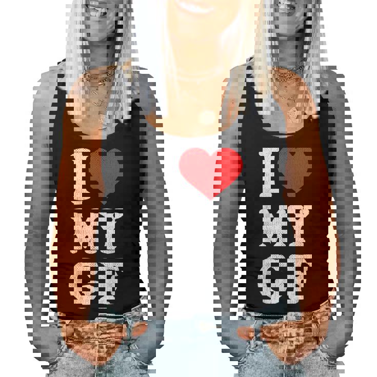 ユーズド加工 I Heart My Girlfriend アパレル I Love My Gf レディースタンクトップ