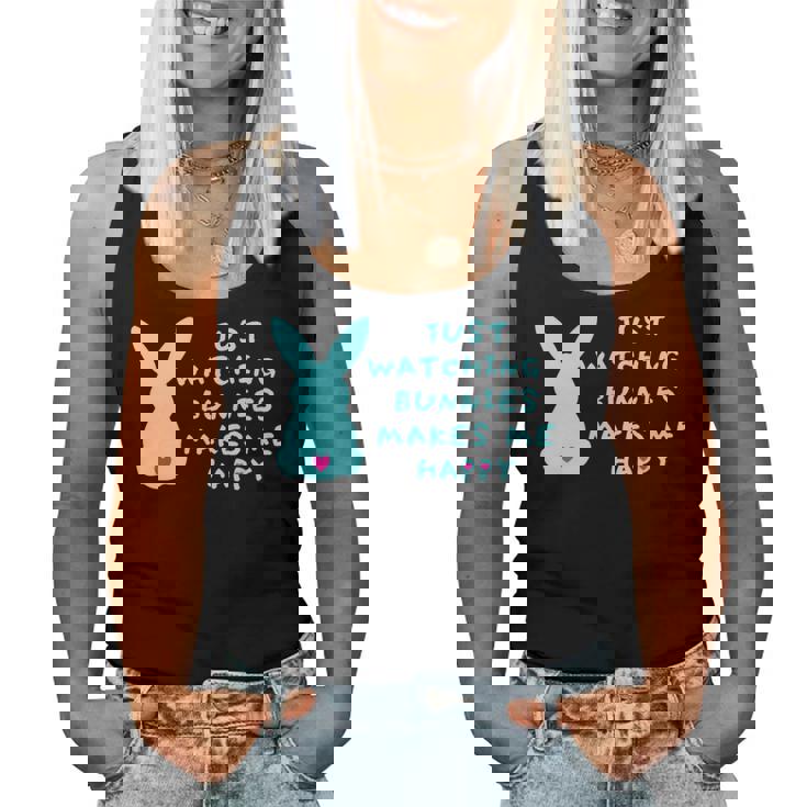 リサイズ ただうさぎを見てるだけで、幸せな気持ちになる Bunny Bunnies Rabit Happy うさぎ レディースタンクトップ