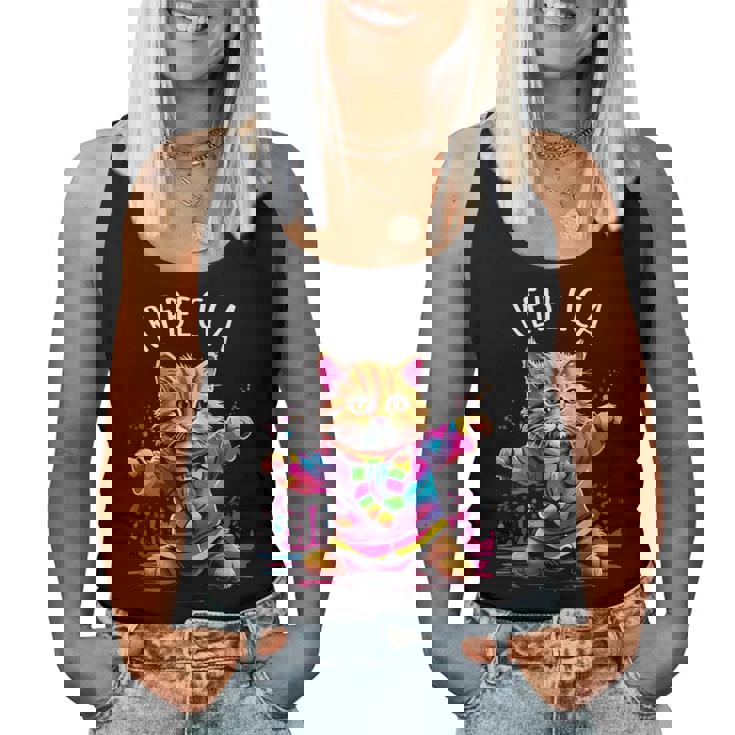 レベッカ 踊る子猫デザイン 女の子 名前 レベッカ レディースタンクトップ