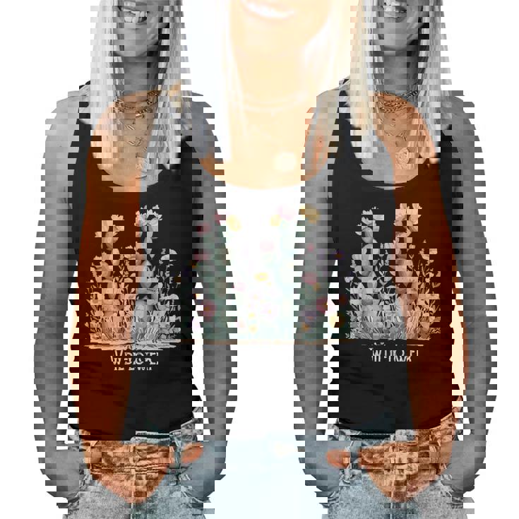 ワイルドフラワー ボヘミアン 砂漠の花 レディースタンクトップ