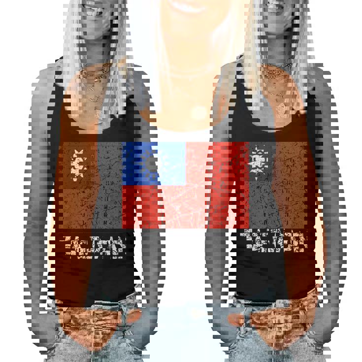 台湾国旗 アンティーク調 男性 女性 キッズ アジア 台湾 レディースタンクトップ