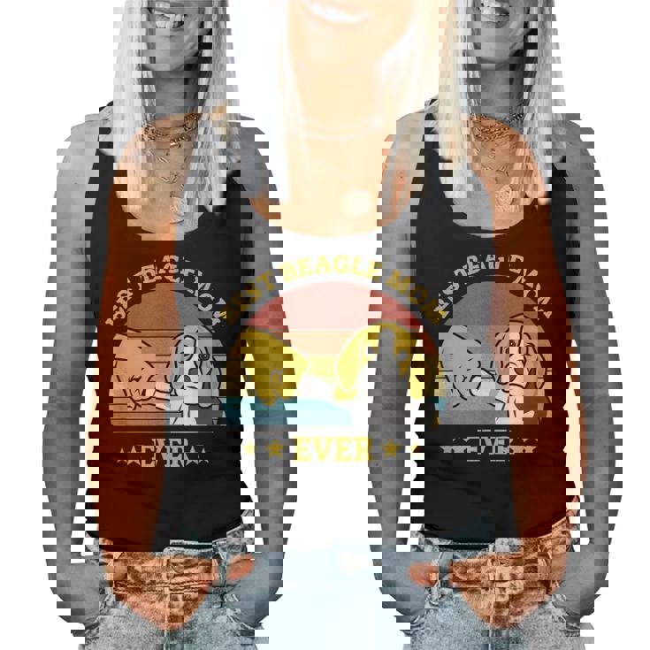 史上最高のビーグルママ ヴィンテージレトロデザイン 子犬犬のお母さん ビーグル犬のオーナーギフトのアイデア Mom レディースタンクトップ