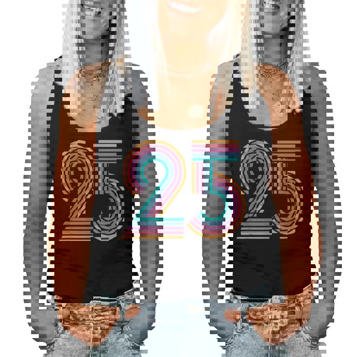 数字 25 25周年 男性 女性 25歳の誕生日 レディースタンクトップ