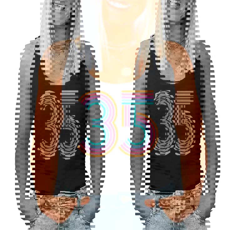 数字 35 35周年 男性 女性 35歳の誕生日 レディースタンクトップ