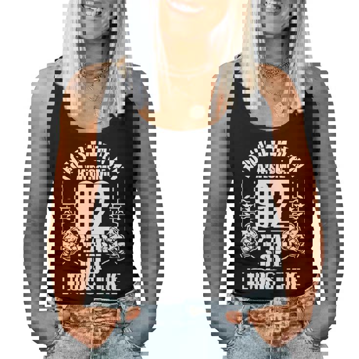 男性、女性、92歳の誕生日への92歳の誕生日プレゼント レディースタンクトップ