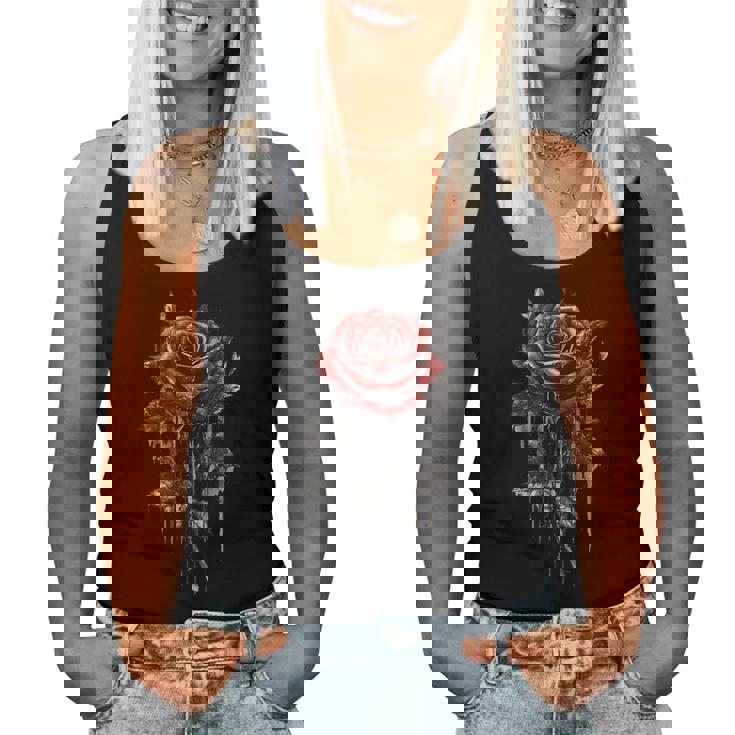 赤薔薇 花 ボタニスト ガーデン ガーデニング 花 バラ レディースタンクトップ