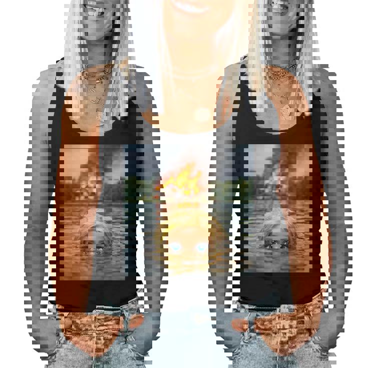 面白い人形の顔の服 ミーム 女性 男性 ヴィンテージ 水泳 レディースタンクトップ