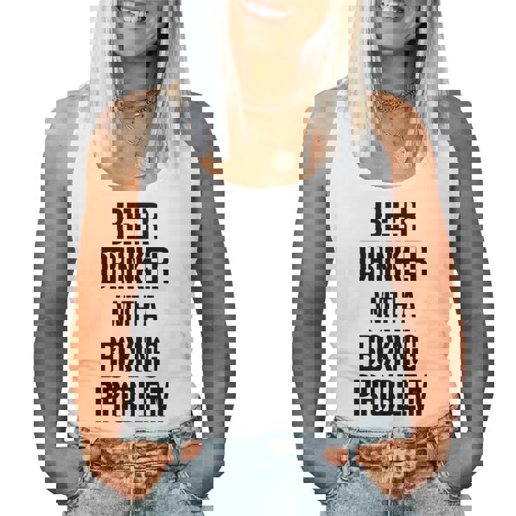 Beer Drinker With A Boxing Problem おもしろワークアウトボクサー 長袖tシャツ レディースタンクトップ