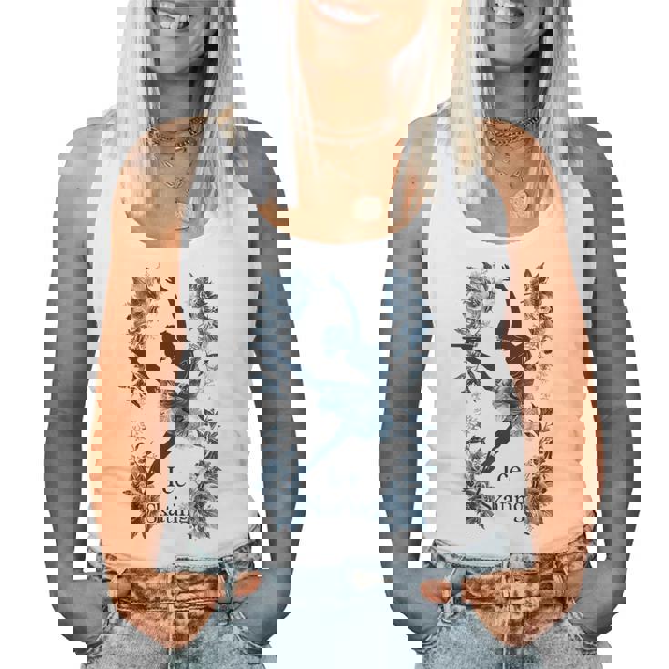 Floral Ice スケーター ダンシング スポーツ フィギュアスケート レディースタンクトップ