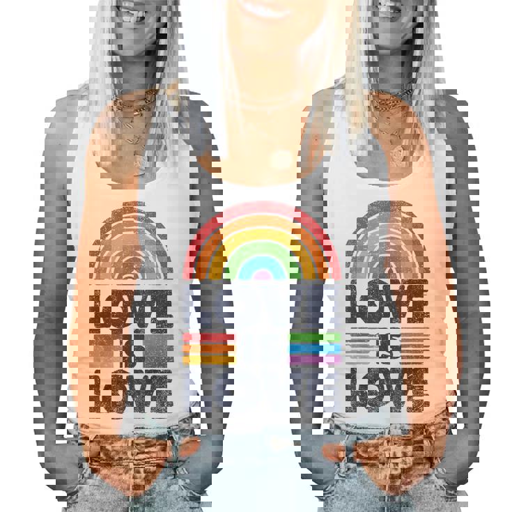 Lgbtq Love Is Love Gay Pride Lgbt Ally Rainbow Flagintage レディースタンクトップ