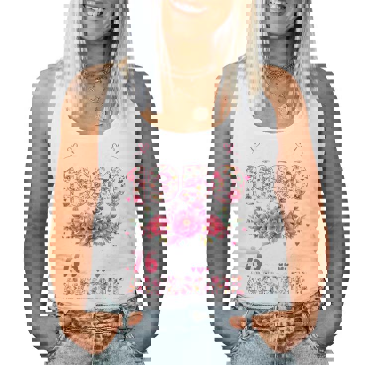 オンバック 76歳 1950年3月 花柄 76歳の誕生日 レディースタンクトップ