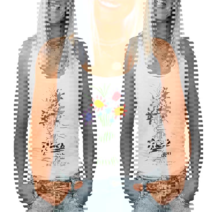 パブロ・ピカソ 平和の花 作品 描画 Papl2192 レディースタンクトップ