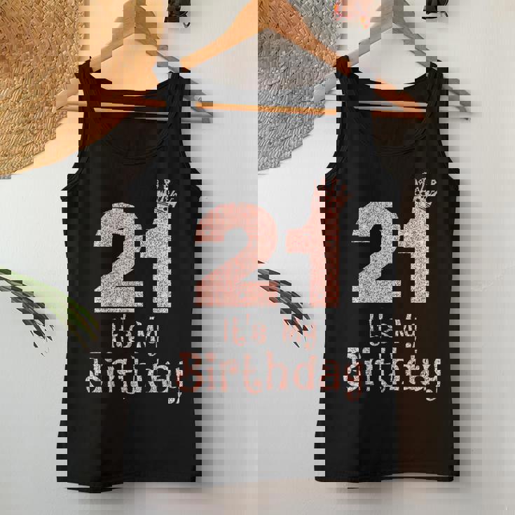 21 It's My Birthday 21歳 Happy 21歳の誕生日 女の子 レディースタンクトップ 面白い贈り物