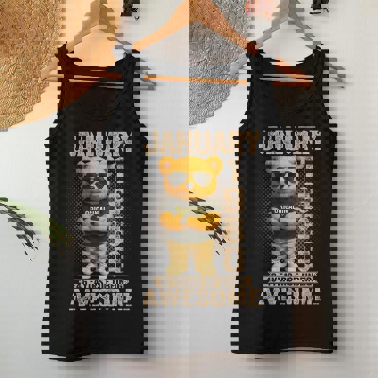 46歳 1980年1月 テディベア 46歳 誕生日 男性 女性 レディースタンクトップ 面白い贈り物