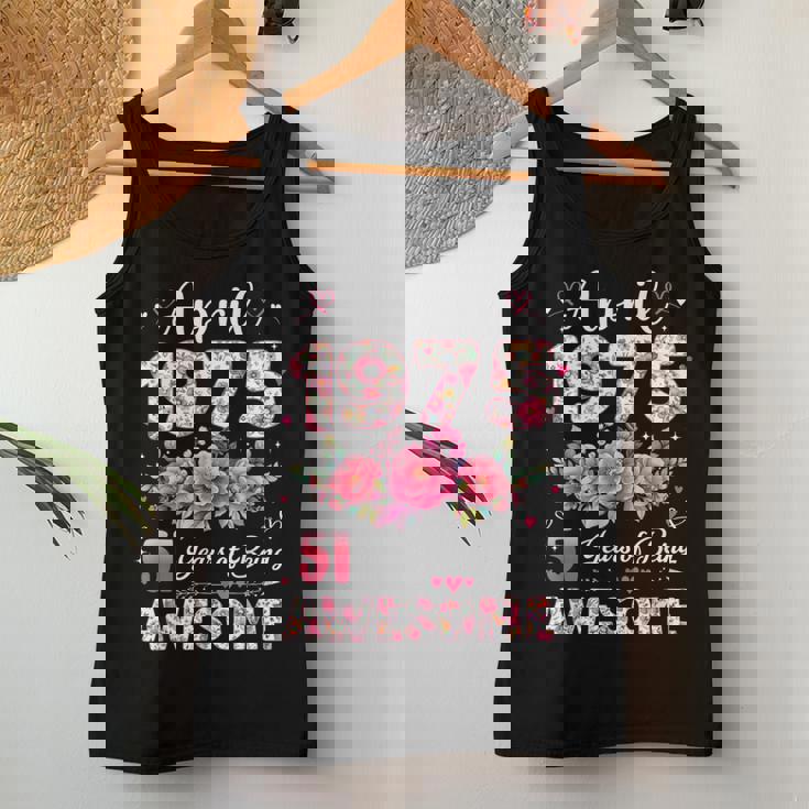 51歳 1975年4月 花柄 51歳 誕生日 男性 女性 レディースタンクトップ 面白い贈り物