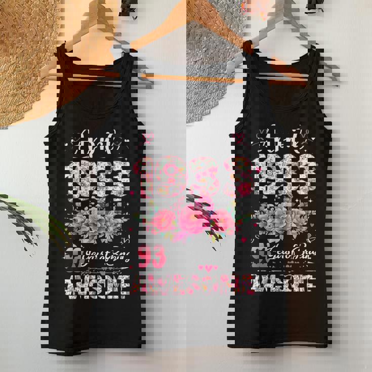 93歳 1933年4月 花柄 93歳 誕生日 男性 女性 レディースタンクトップ 面白い贈り物