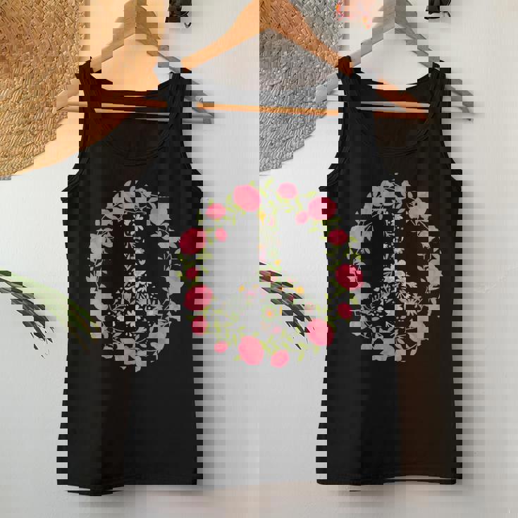 Flower Power Peace Love 60年代 70年代 ヒッピーコスチューム レディースタンクトップ 面白い贈り物