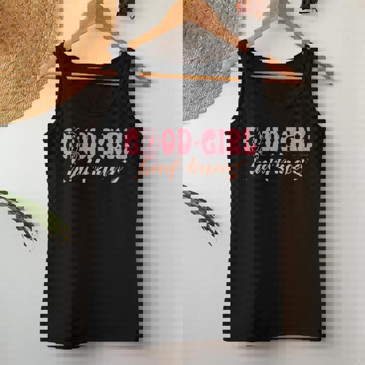 Good Girl Bad Knees 面白い 関係 膝の問題 ジョーク レディースタンクトップ 面白い贈り物
