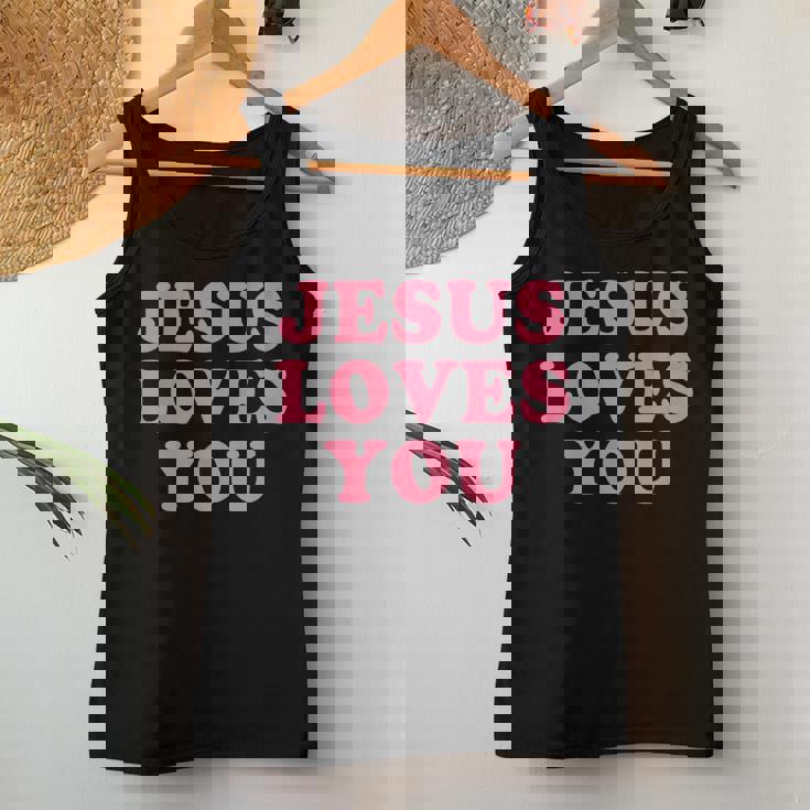 Jesus Loves You Christian Faith レディースタンクトップ 面白い贈り物