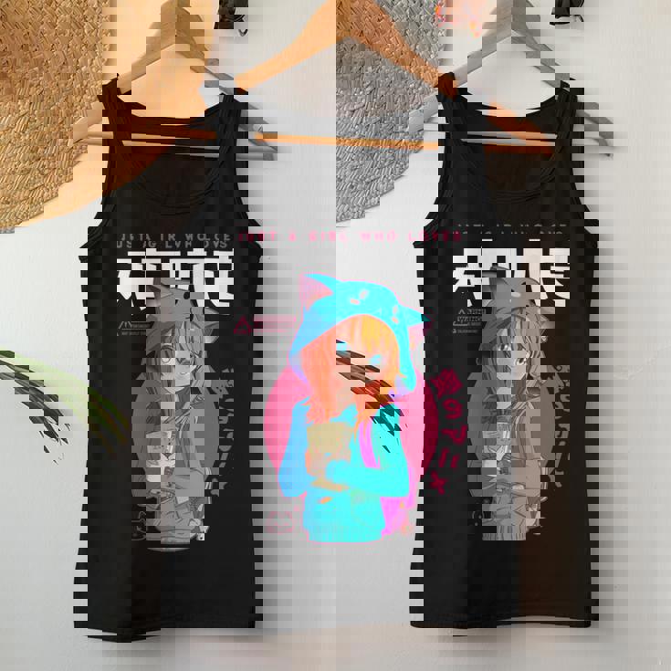 Just A Girl Loves アニメ ラーメン スケッチ オタク少女アニメ 長袖tシャツ レディースタンクトップ 面白い贈り物