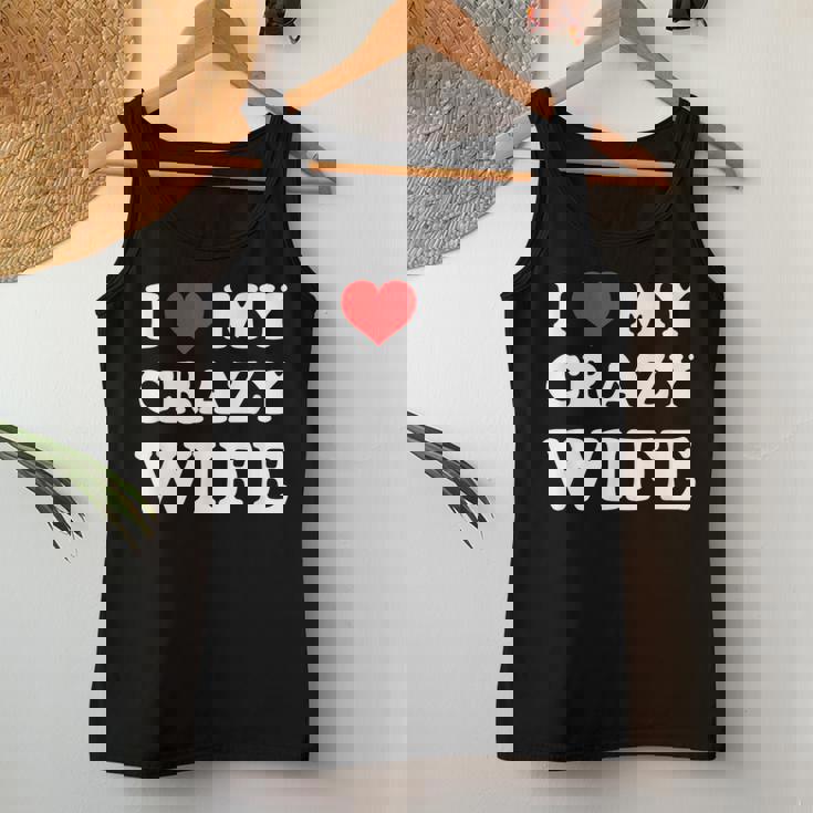 I Love My Crazy Wife レディースタンクトップ 面白い贈り物