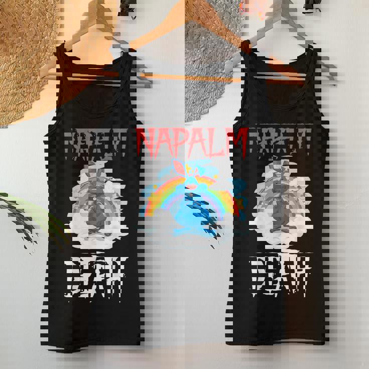 Napalm Death Rainbow Bunny ピンク ナパーム デスラビット レディースタンクトップ 面白い贈り物