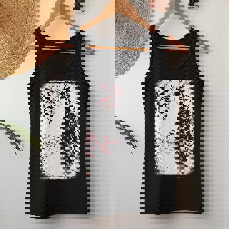 Samurai Giraffe Ninja Budo Japan Worrior Cherry Blosson レディースタンクトップ 面白い贈り物