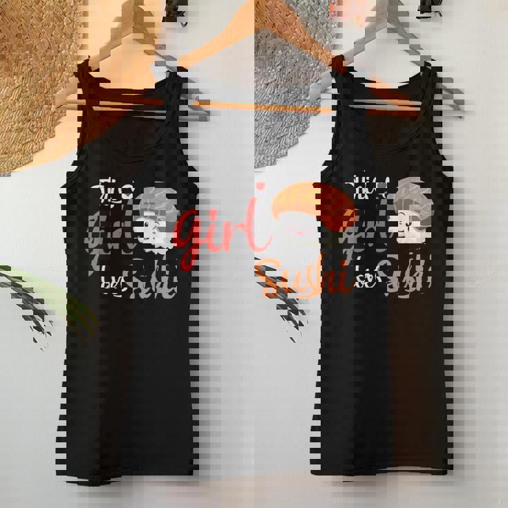 This Girl Lovesushi かわいい フェミニン 食べ物 引用アート レディースタンクトップ 面白い贈り物