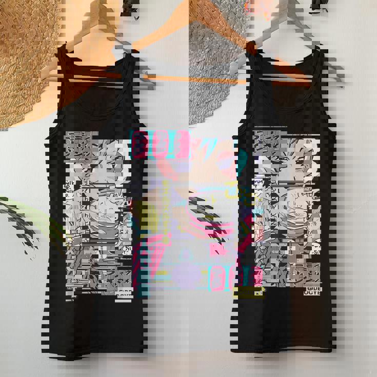 Vaporwave レトロ 90年代 日本アニメ 女の子とラーメン 美学 レディースタンクトップ 面白い贈り物