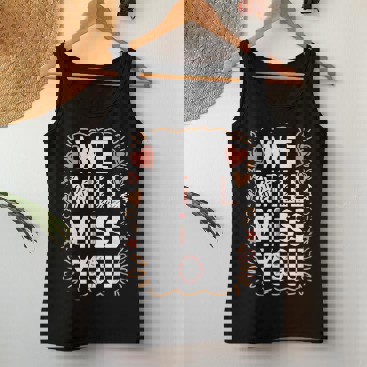 We Will Miss You 送別メッセージ 同僚 退職会 レディースタンクトップ 面白い贈り物