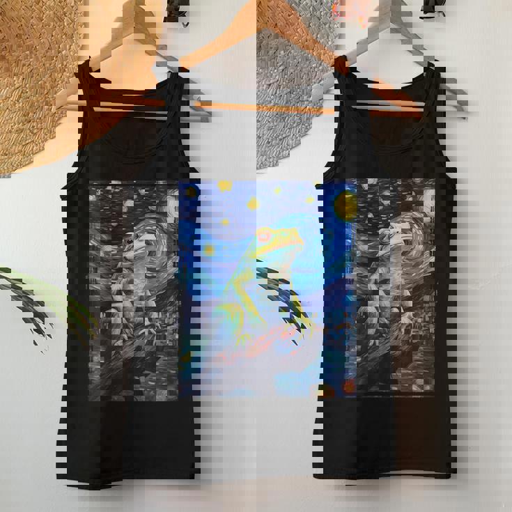 カエルキャッチャー 男の子 女の子 カエルハンター ゴッホ カエル レディースタンクトップ 面白い贈り物