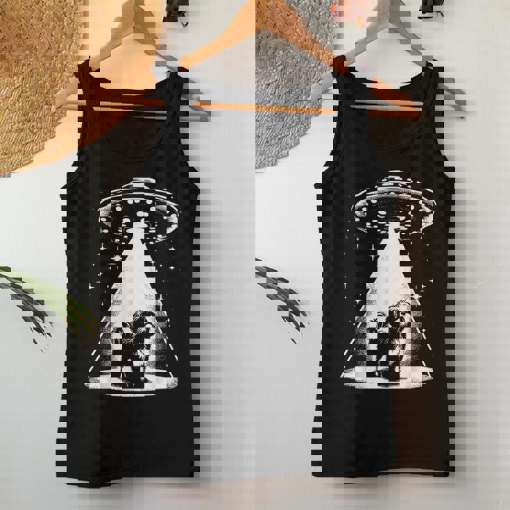 シーズー Mom Dad Dog Alien Ufo レディースタンクトップ 面白い贈り物