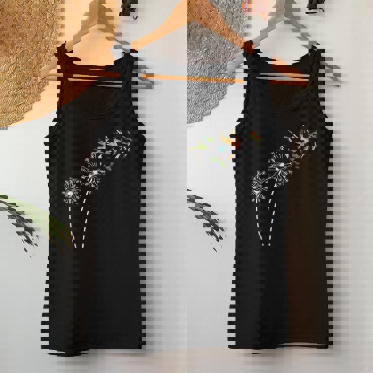 タンポポの花 インコ 鳥好き レディースタンクトップ 面白い贈り物