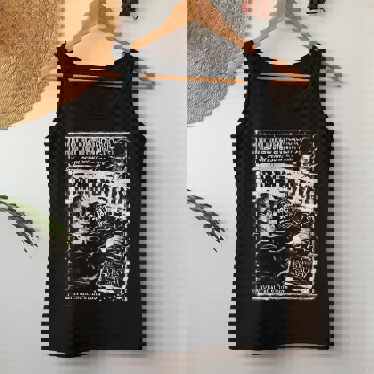 ハロウィンホラーナイト フランケンシュタイン&フランケンシュタインの花嫁 レディースタンクトップ 面白い贈り物