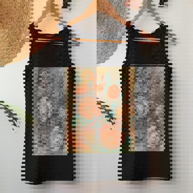 バラの花束 ルノワール 印象派 カラフル絵画 レディースタンクトップ 面白い贈り物