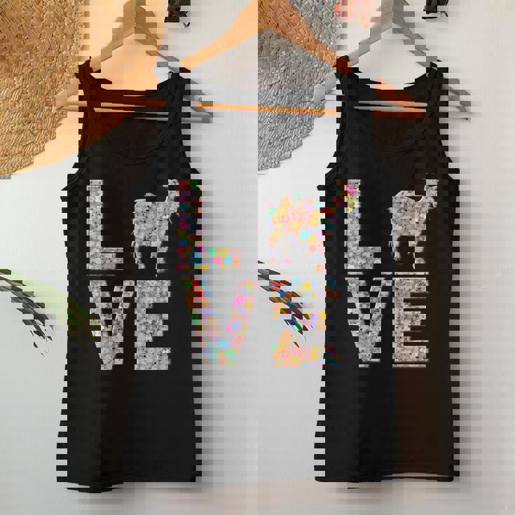 ヤギの動物愛の花 レディースタンクトップ 面白い贈り物