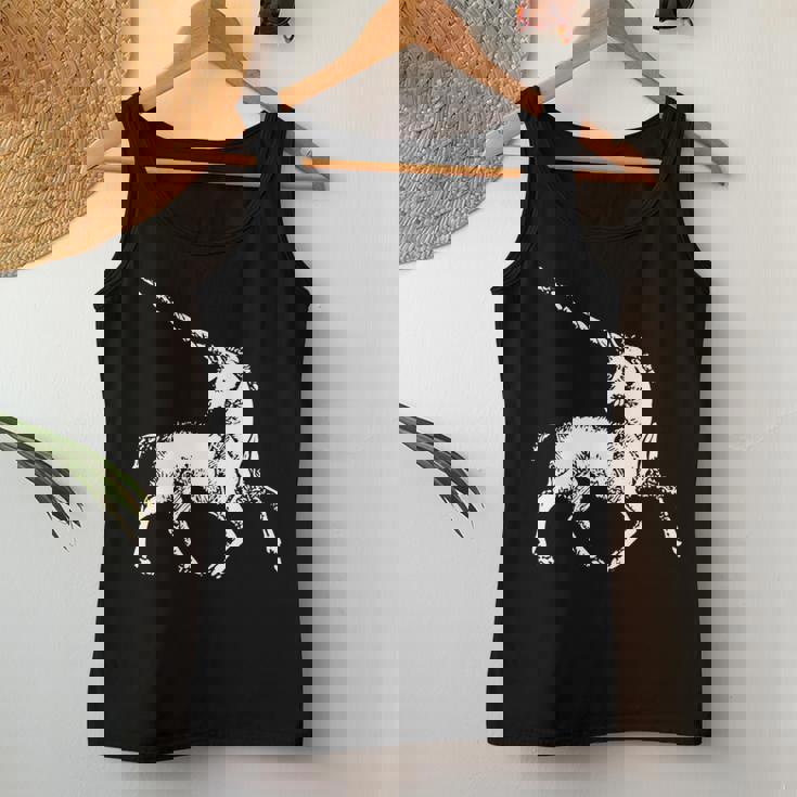 ユニコーン 神話上の生き物 おとぎ話 ファンタジー ヴィンテージ 古い Unicorn Fairy Tale Horse 長袖tシャツ レディースタンクトップ 面白い贈り物