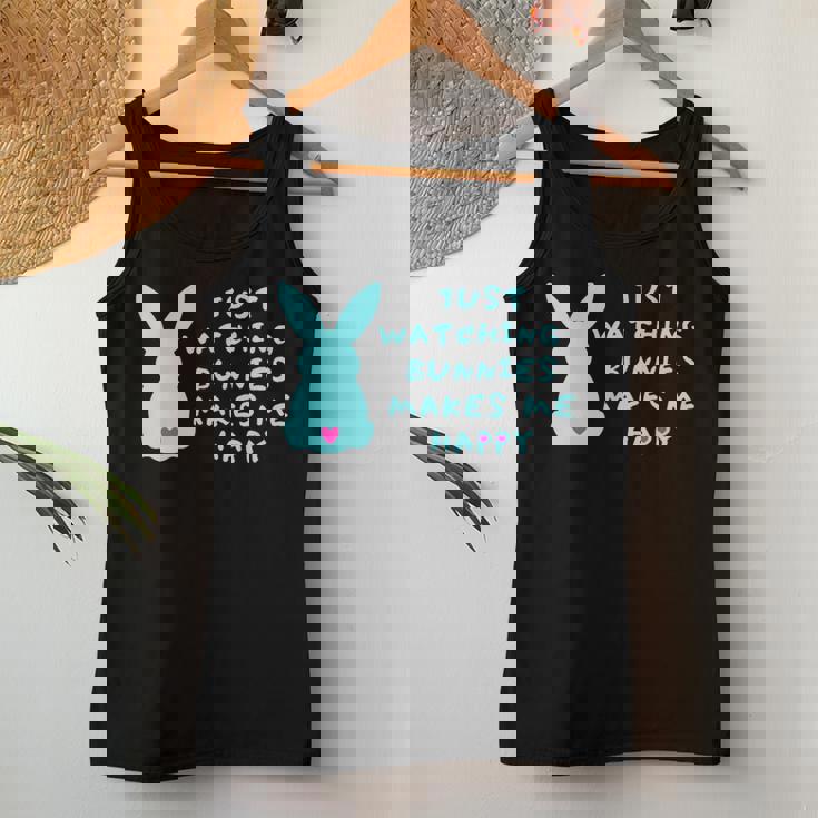 リサイズ ただうさぎを見てるだけで、幸せな気持ちになる Bunny Bunnies Rabit Happy うさぎ レディースタンクトップ 面白い贈り物