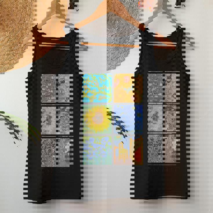 ヴァン・ゴッホコラージュ 星月夜 ひまわり アーモンドの花 レディースタンクトップ 面白い贈り物