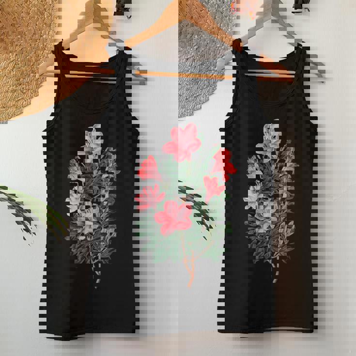 美しいツツジの花のイラストブルーム植物愛好家 長袖tシャツ レディースタンクトップ 面白い贈り物