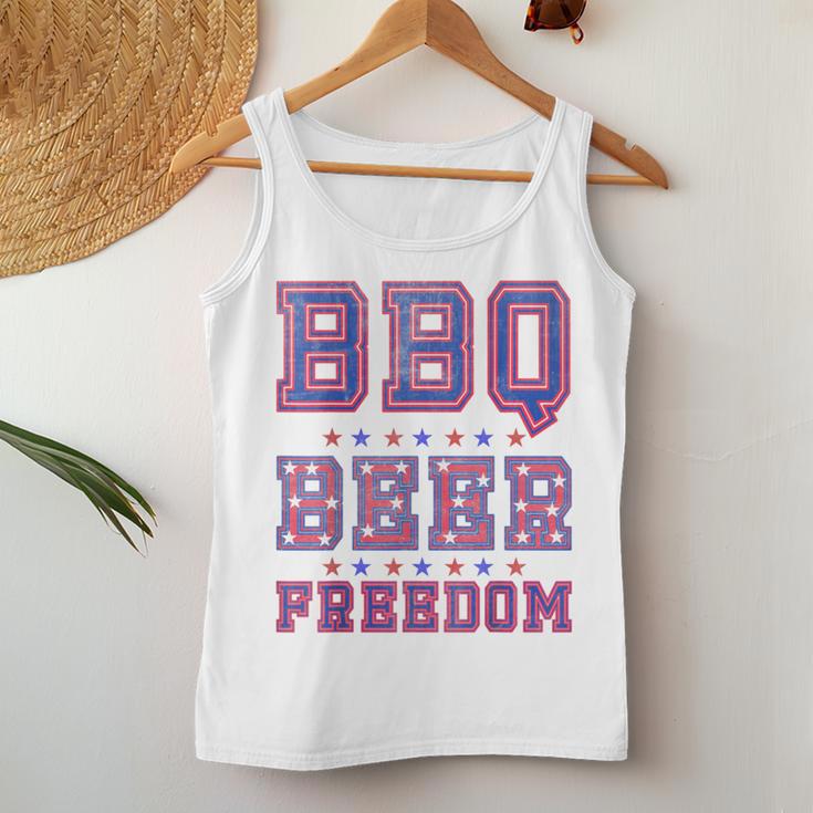 Bbq Beer Freedom シャツ ビンテージ レディースタンクトップ 面白い贈り物