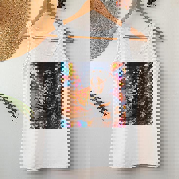 かわいい ダックスフンド 犬 ピザ 面白い 男の子 女の子 コスチューム 大人 ミーム レディースタンクトップ 面白い贈り物