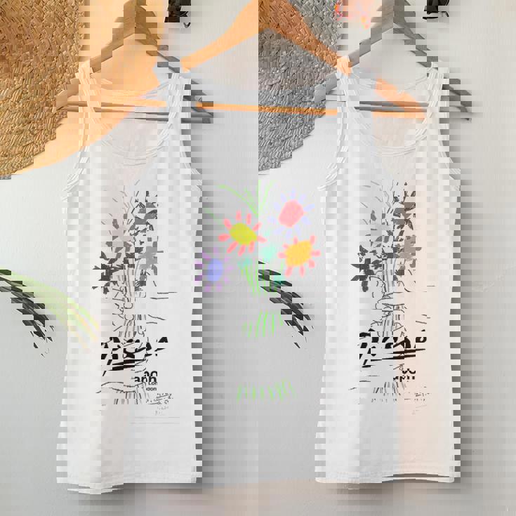 パブロ・ピカソ 平和の花 作品 描画 Papl2192 レディースタンクトップ 面白い贈り物