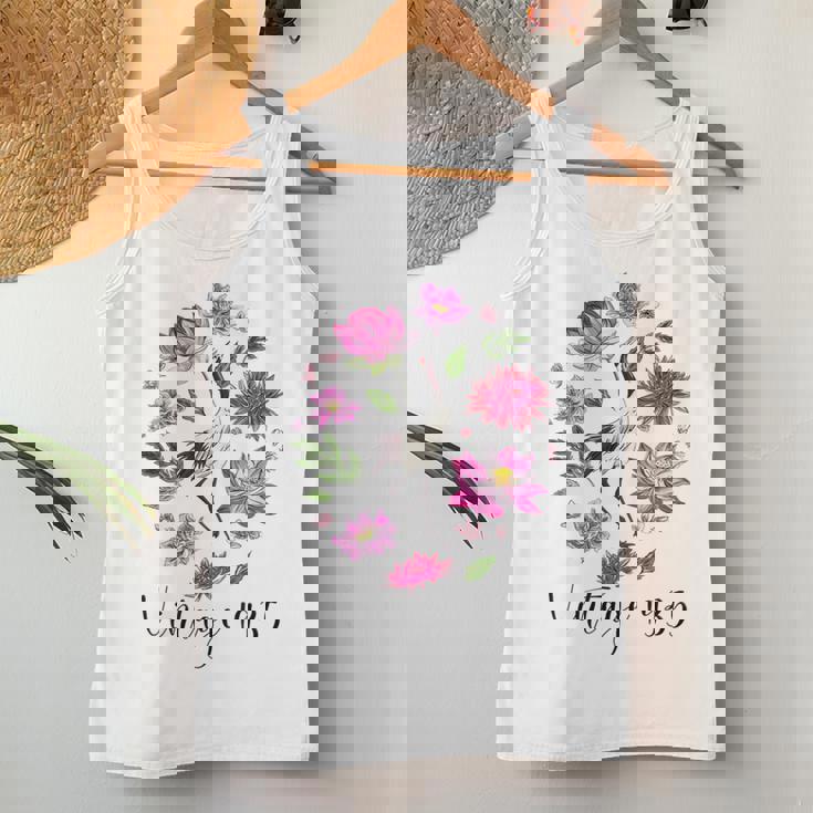 ヴィンテージ 1935年 蓮の花 日本の鶴 鳥 89歳の誕生日 レディースタンクトップ 面白い贈り物