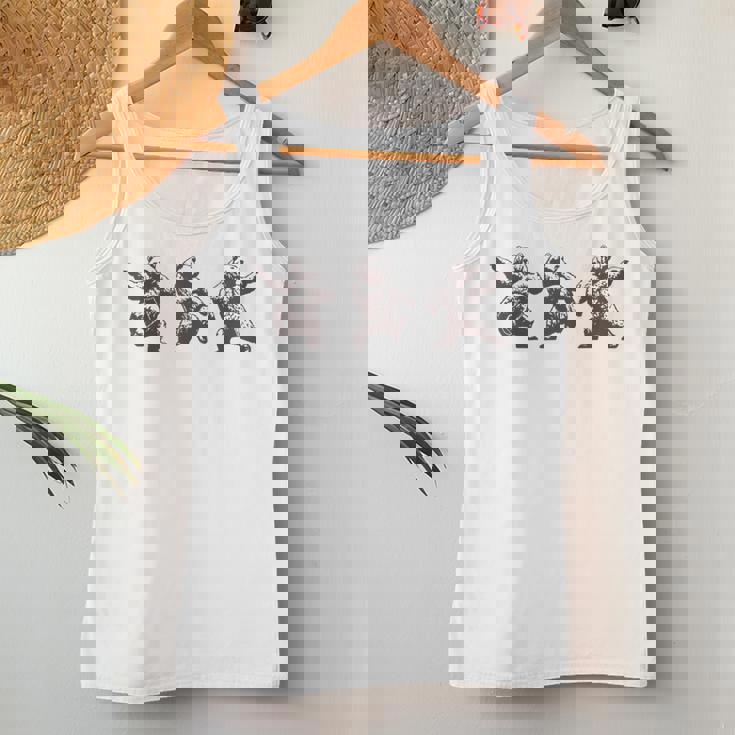 面白いクマのダンスグラフィック。動物愛好家、男性、女性、子供用。 レディースタンクトップ 面白い贈り物