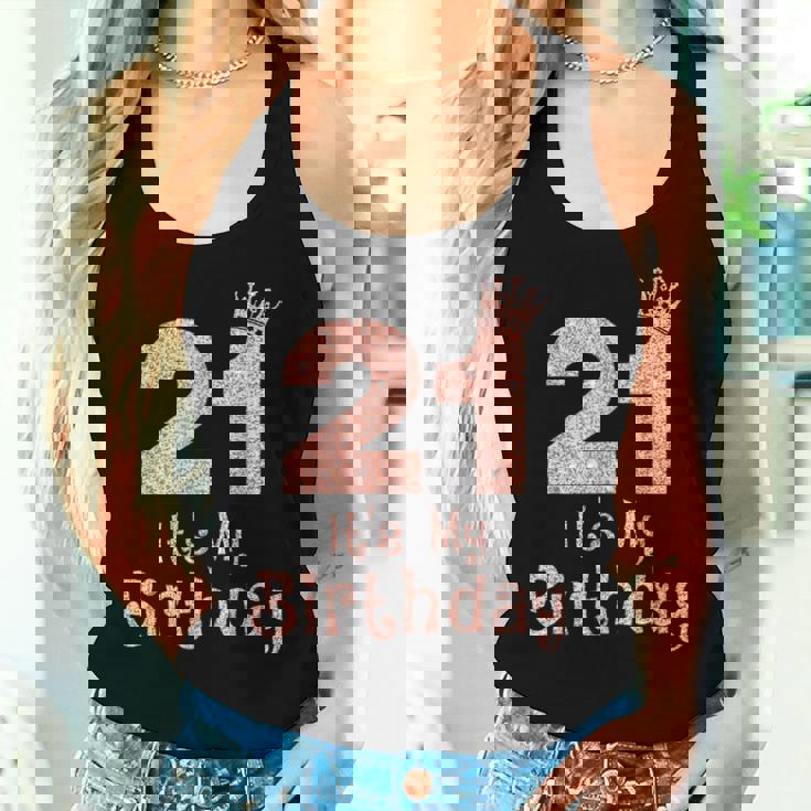21 It's My Birthday 21歳 Happy 21歳の誕生日 女の子 レディースタンクトップ 彼女への贈り物
