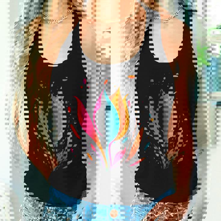 5月 誕生日 チューリップ 花 春 チューリップ 白 花 女の子 レディースタンクトップ 彼女への贈り物